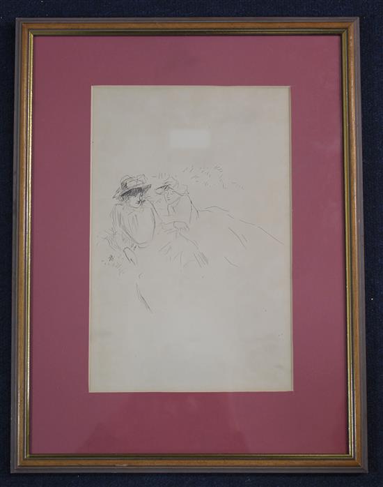 Jean-Louis Forain (1852-1931) Le Tableau de Croche, 6 x 4in.